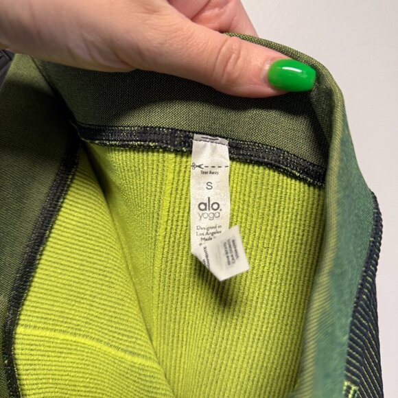 Alo Yoga Illusion Seamless High-Waist Legging Small Anthracite/Highlighter - Picture 5 of 7